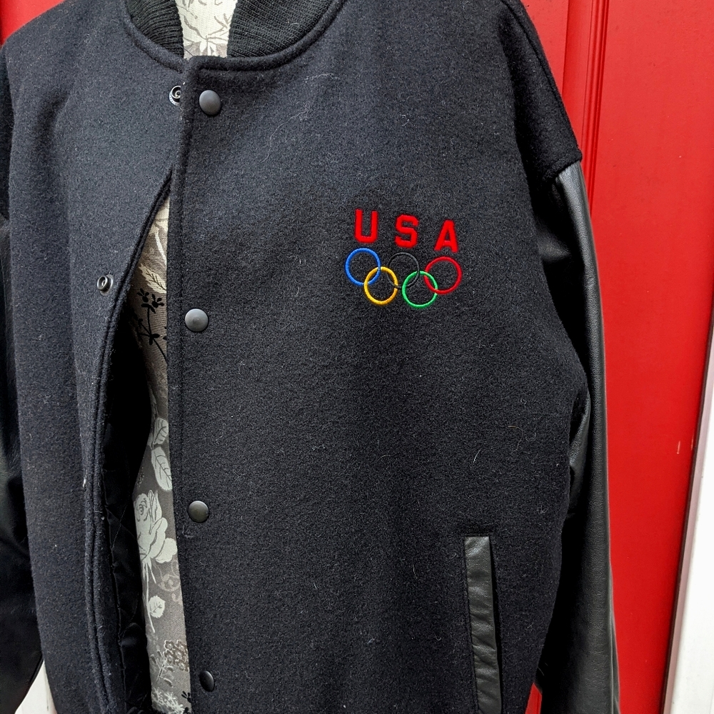 Olympics USA Letterman's Jacket Leather/Wool